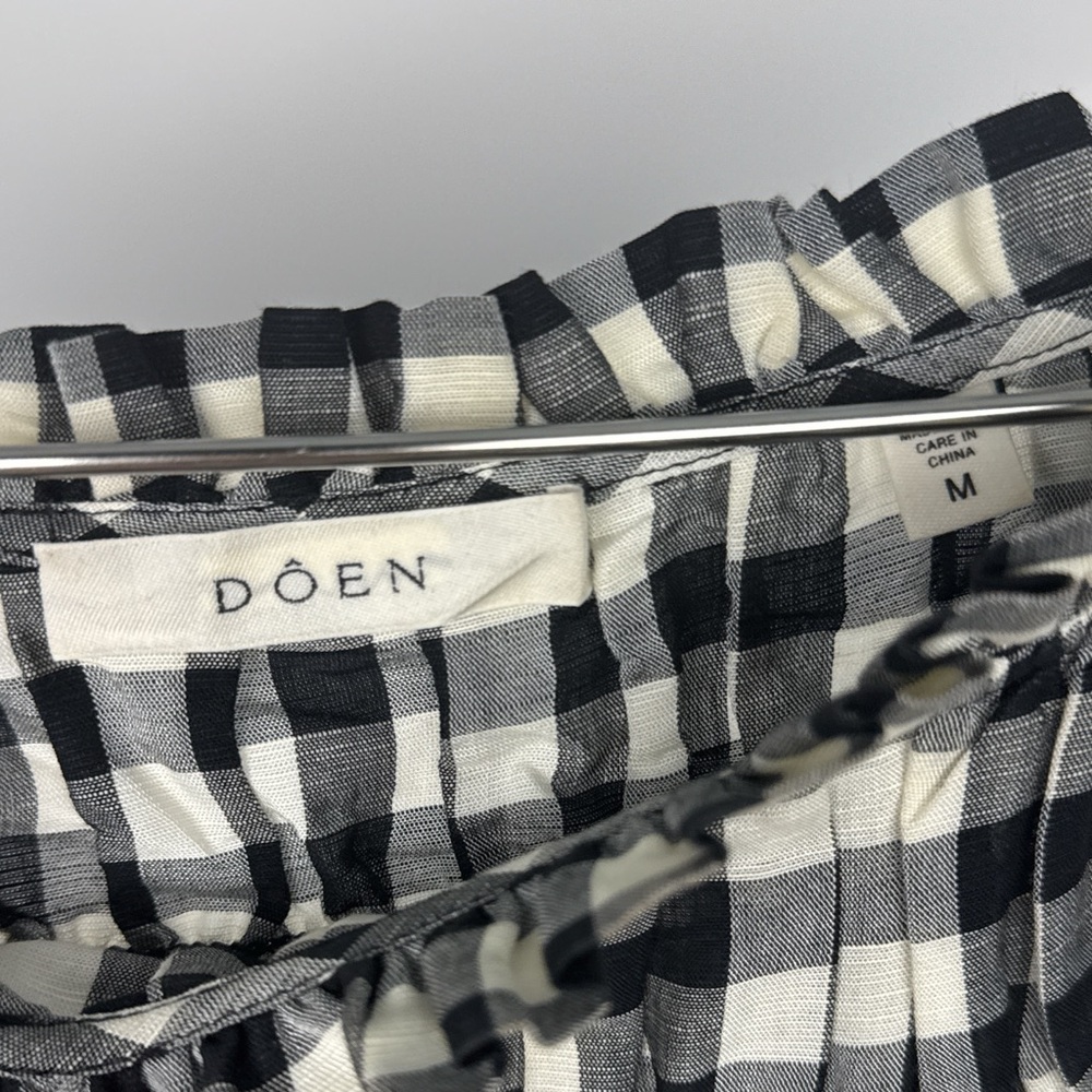 Doen Rizzo Black and White Gingham Mini Dress - Picture 3 of 4